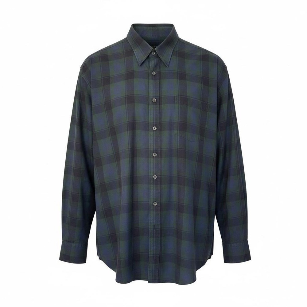 VTG. Time Pieces Plaid Blue/Green Dress Shirt. Men's Size XXL